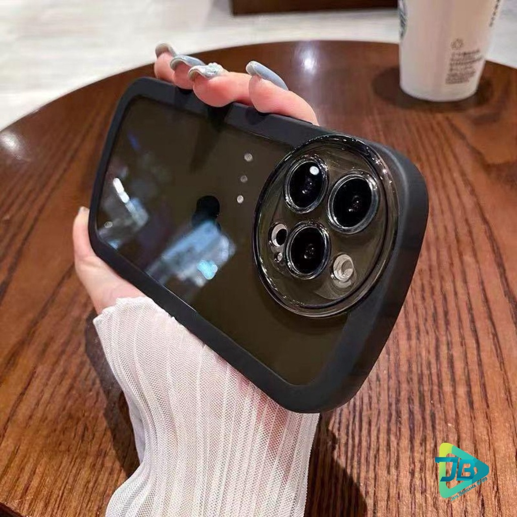 SOFTCASE CLEAR TRANSPARAN HITAM BENTUK OVAL FOR REALME C55 JB8802