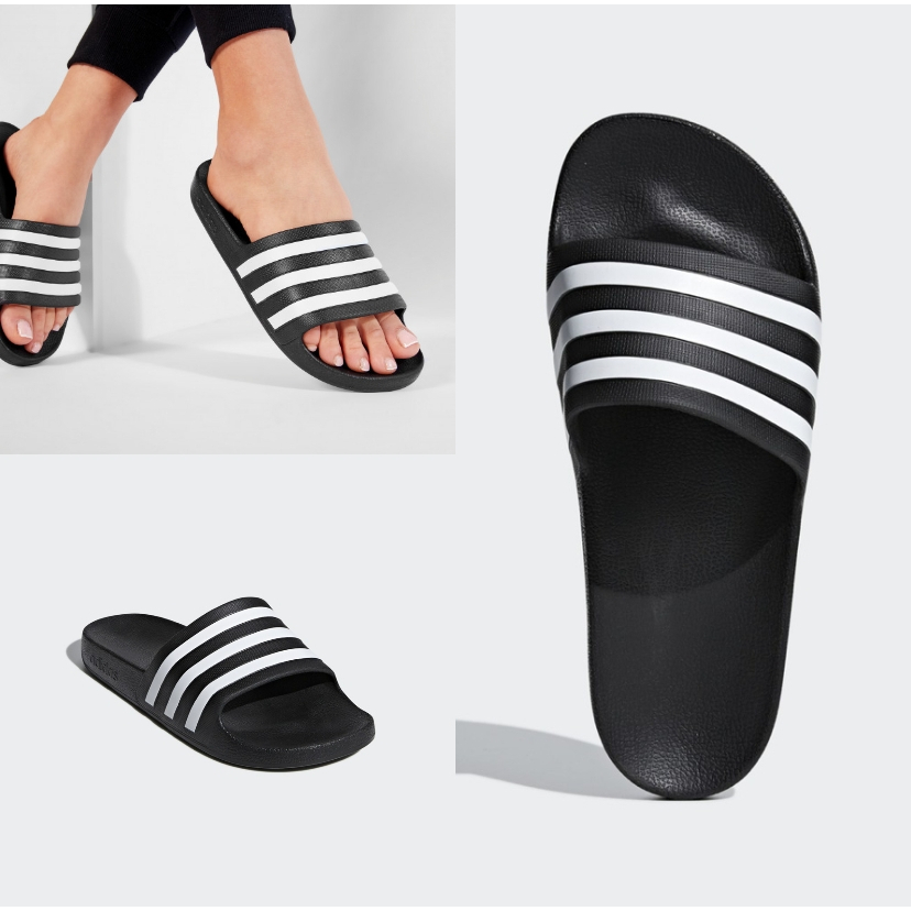 Adidas Adilette Aqua Slides Unisex Slip On Sandal - Black Terbaru!!!!!