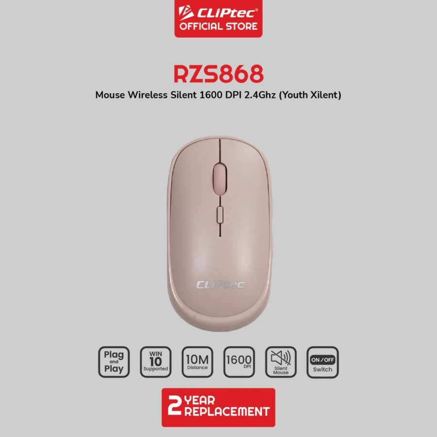 ouse Wireless Silent Youth 1600Dpi 2.4Ghz CLIPtec RZS868