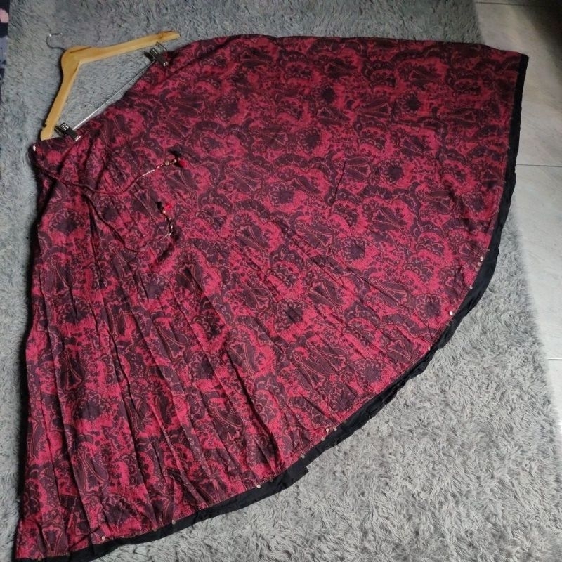 rok katun india motif etnik hiasan koin preloved