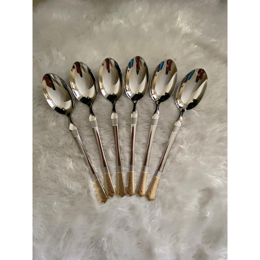 Sendok Stainless Sendok Garpu Sultan Sendok Mewah Set Peralatan Makan ( Perpack isi 6 pcs )