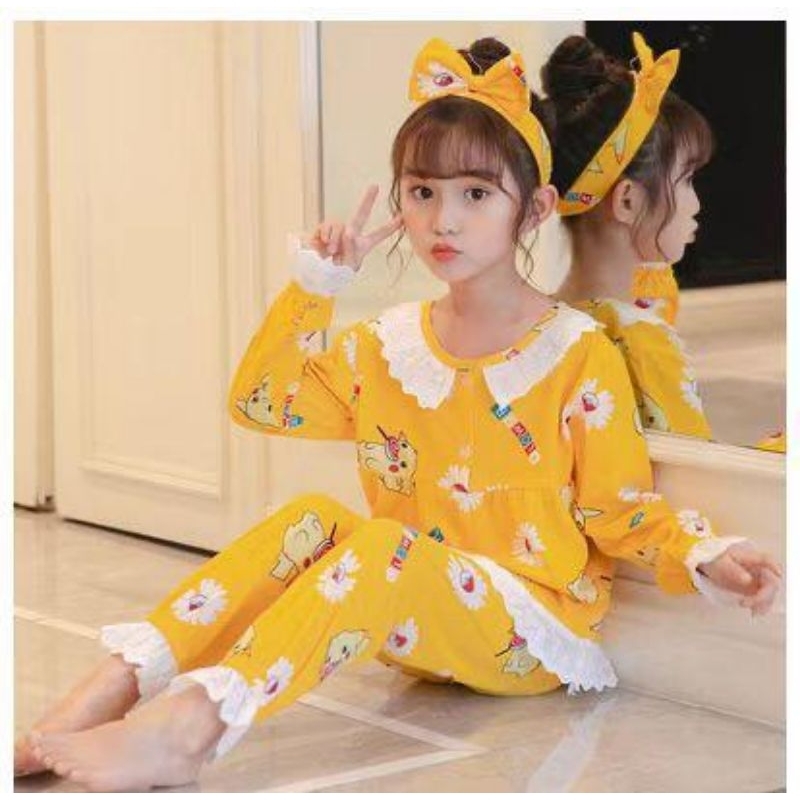 BAJU TIDUR ANAK PEREMPUAN IMPORT / STELAN PIYAMA ANAK PEREMPUAN