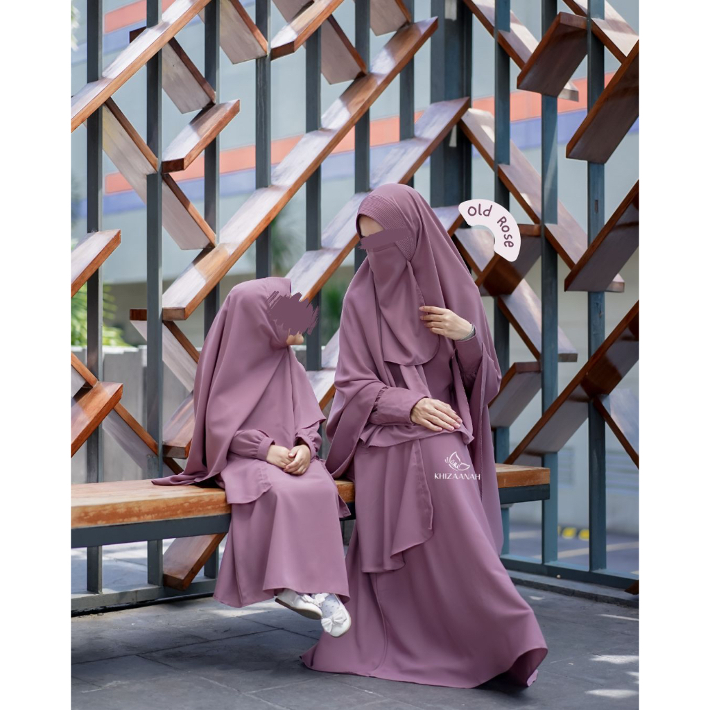 Set Gamis Syari Cadar Khimar Terbaru Couple Ibu Anak Maisha Khizaanah Sunnah / Baju Dress Muslimah