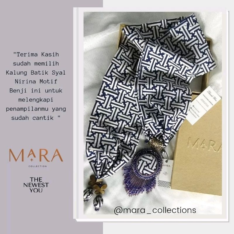 MARA Kalung Batik Syal Nirina - Kalung Batik Etnik - Kalung Wanita - Kalung Batik Wayang