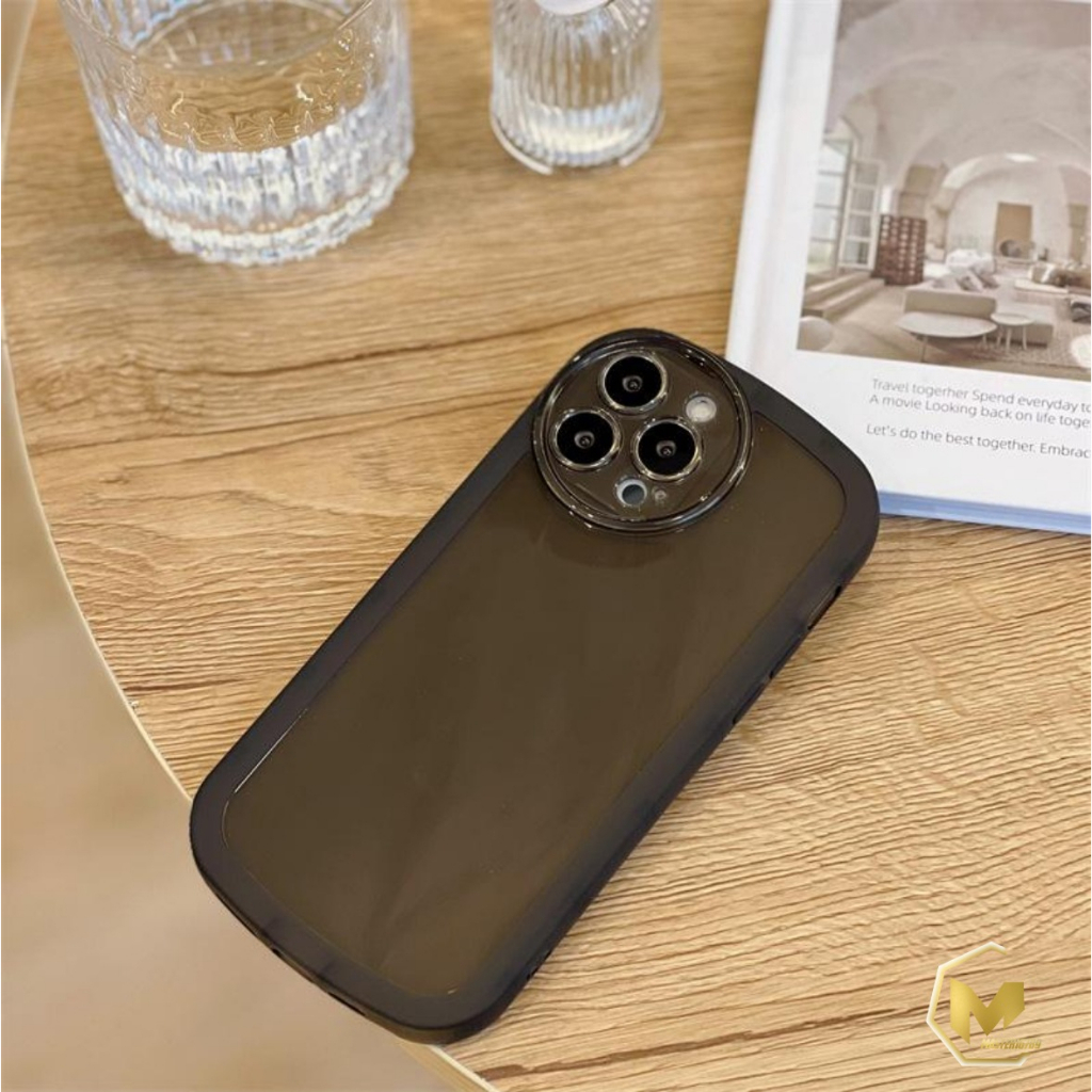 SOFTCASE CLEAR TRANSPARAN HITAM BENTUK OVAL FOR XIAOMI REDMI 12C MA4394