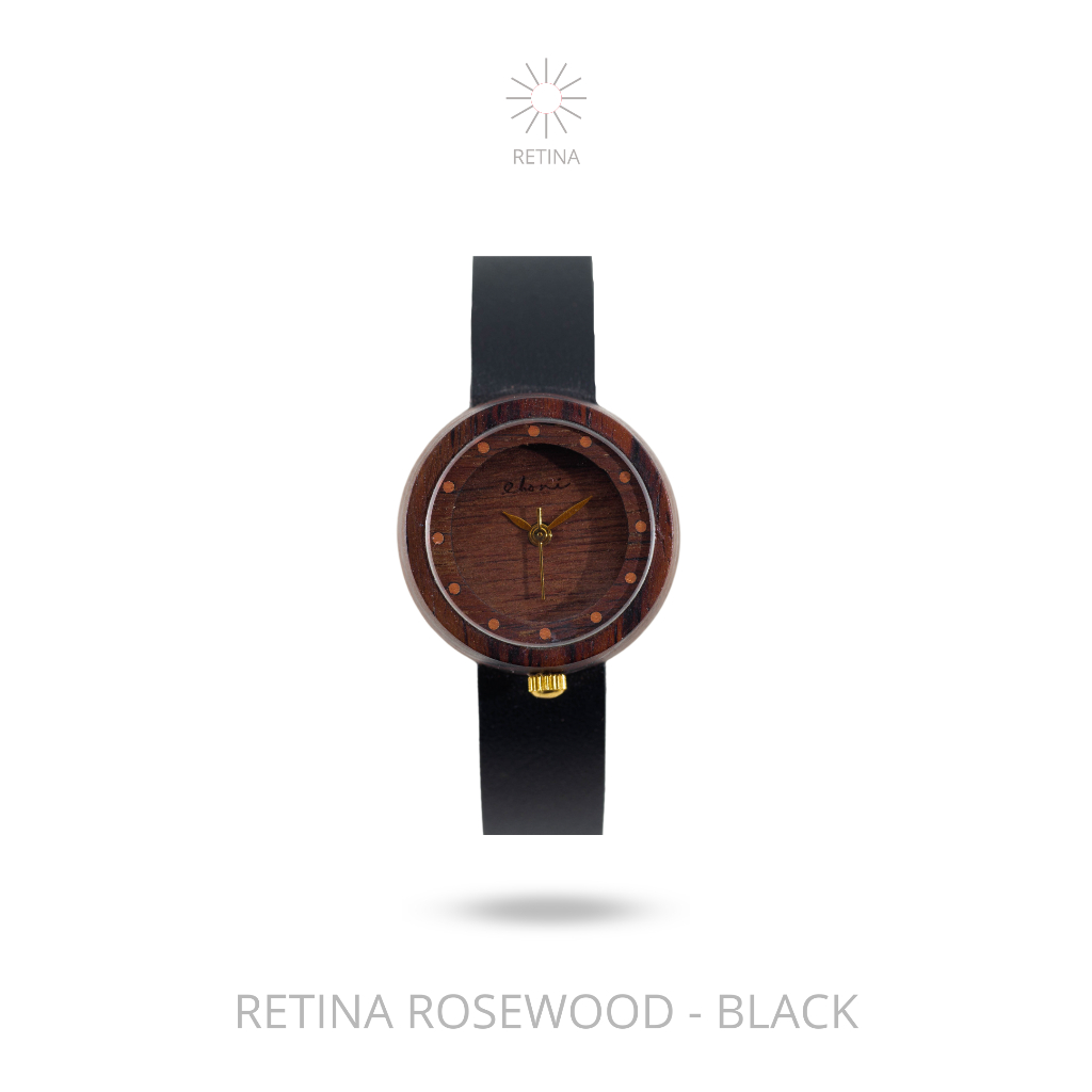 Eboni Jam Tangan Kayu Retina Rosewood - Black