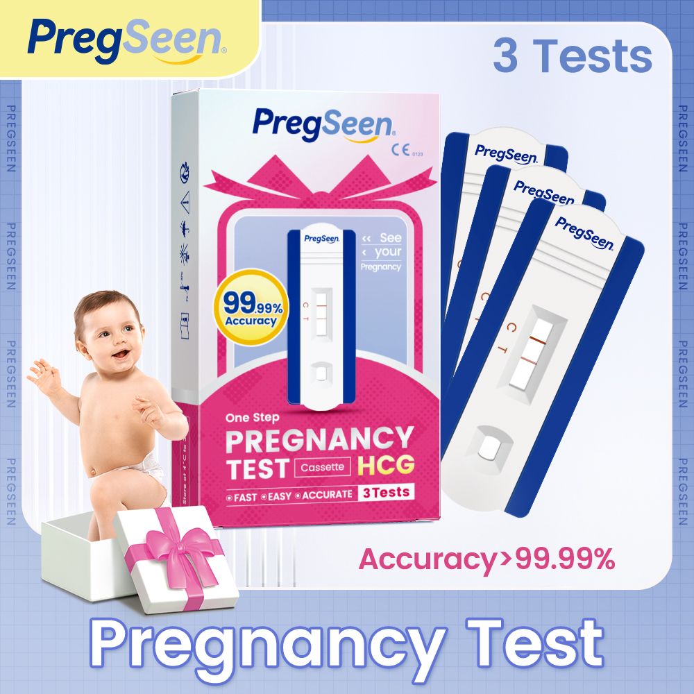 5Tests PREGSEEN UPT Pengujian Kehamilan Kit Ketepian Tinggi &gt; 99,99% Untuk Pengujian Hamil HCG Wanita