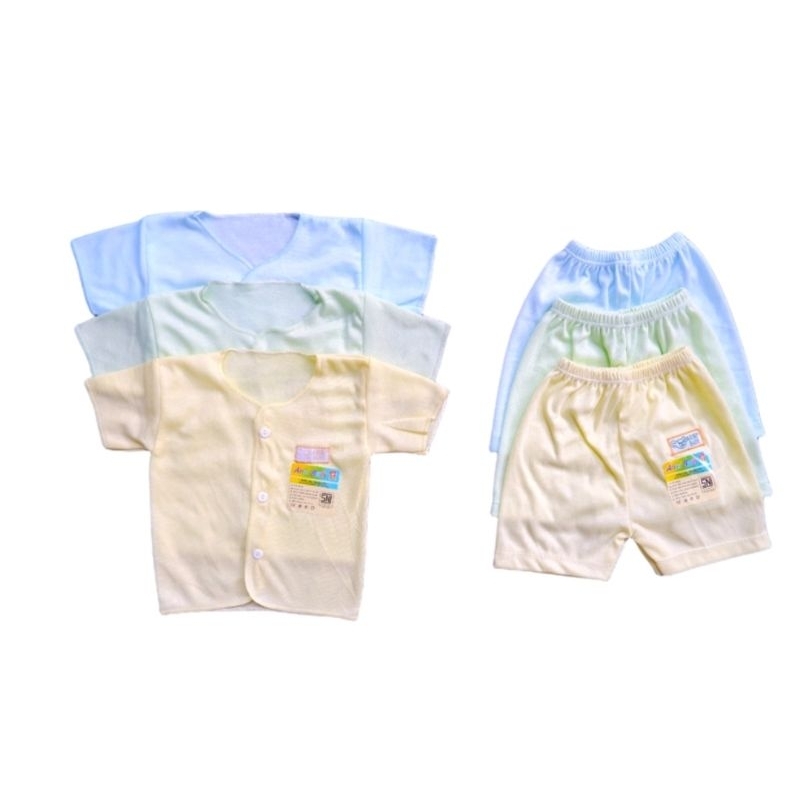 Harga untuk 6pcs (3baju dan 3 celana) Baju setelan bayi baru lahir Baju bayi 0-4bulan ARINI BABY SNI