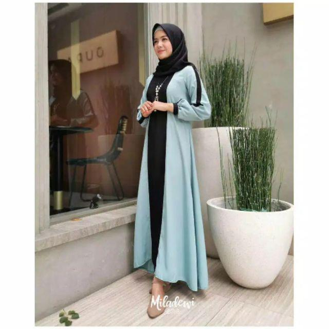 Indistoree - DIVA MAXI DRESS Bahan Crepe Premium Gamis Wanita Terbaru 2024 Mewah Import Ukuran S M L