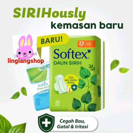 Softex Daun Sirih ( 23cm isi 20 pads) Wing / Non wing pembalut (no.03)