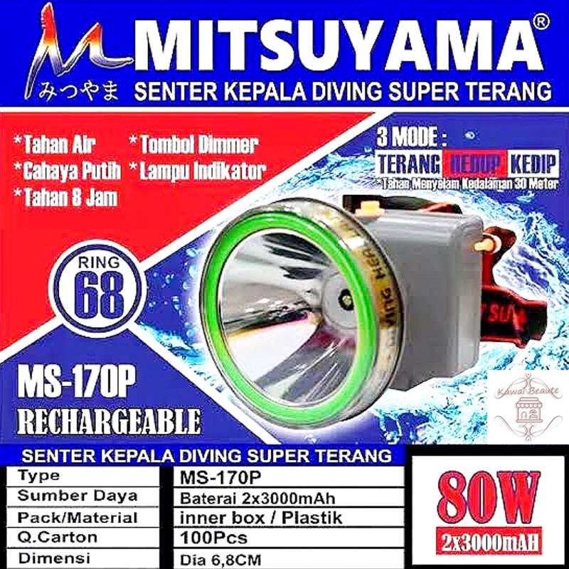 Senter Kepala Selam Mitsuyama MS-170P 80 watt