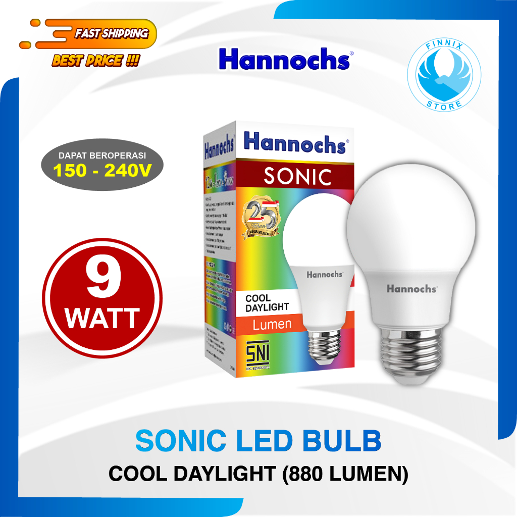 Hannochs SONIC LED Bulb 9 Watt - Bola Lampu Bohlam LED 9 Watt