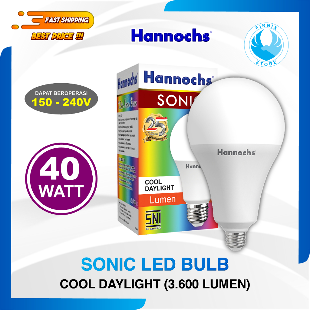 Hannochs SONIC LED Bulb 40 Watt 40watt - Bola Lampu Bohlam LED