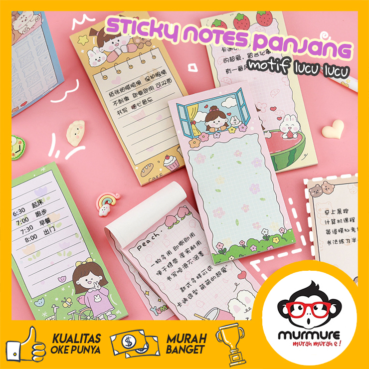 

MURMURE I MEMO NOTE PANJANG MOTIF KARAKTER KARTUN KERTAS PESAN MEMO LUCU