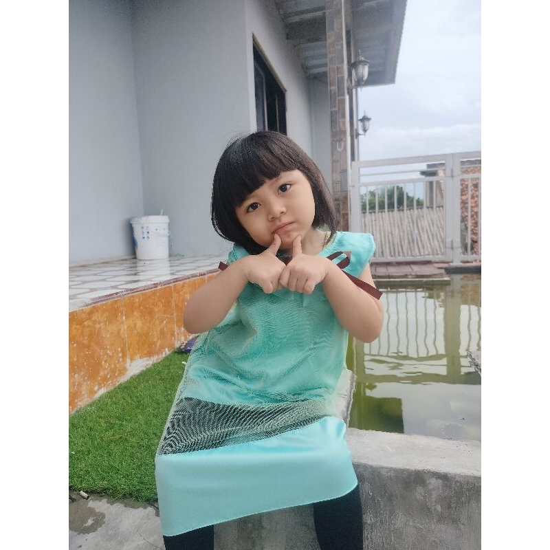 atasan anak perempuan lengan pendek/baju pesta anak/dress Angela usia 1-7 thn