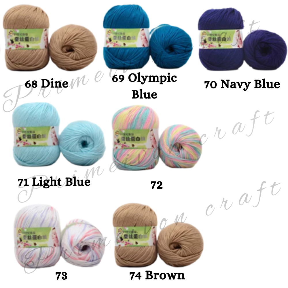 21-40 Benang rajut katun sutra/ silk cotton yarn import small ply SCT6