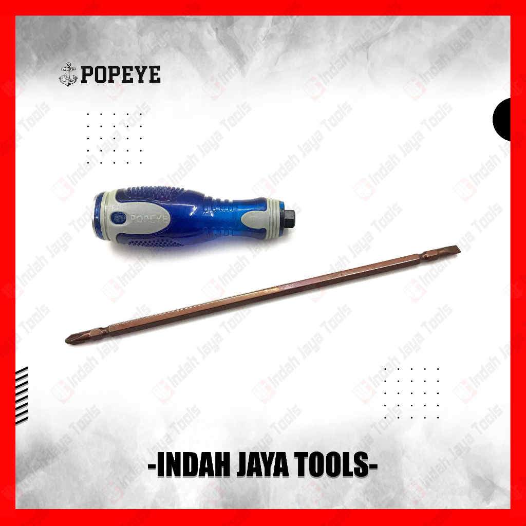 POPEYE 2 Way Blue Grey Obeng Bolak Balik Plus Min - Screwdriver