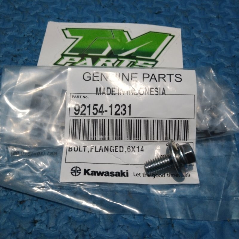 baut body pendek klx 150 6×14 original Kawasaki 92154-1231