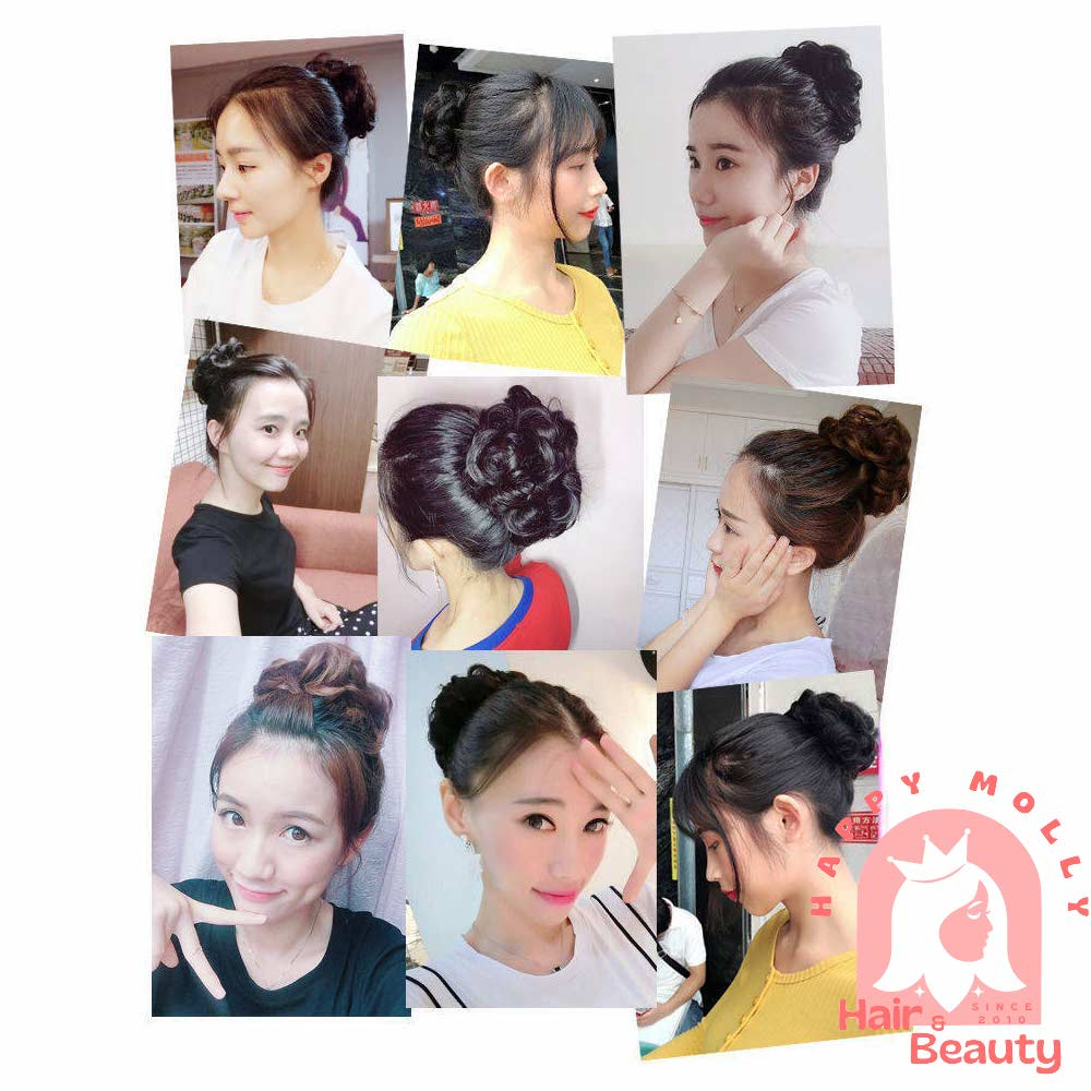 Fun Bun Wig Cepol - Konde Karet Rambut Wanita Korea - Sanggul Instant W8229 ( Group )