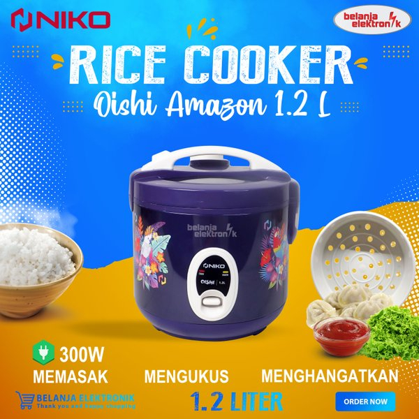 NIKO Rice Cooker 1.2 Liter Oishi / Magic Com - Garansi 1 Tahun