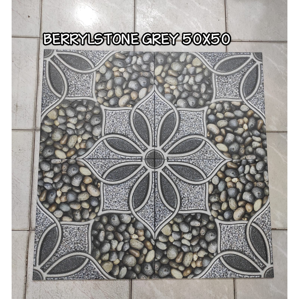 Keramik Mulia 50x50 Berryl stone grey - kasar