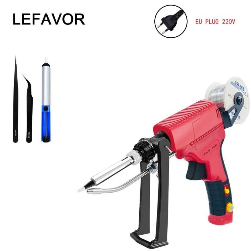 Solder Listrik Tembak tin iron gun tweezer adjustable heat 60w
