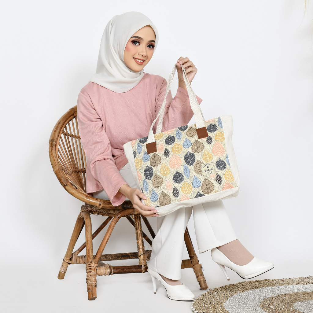 Totebag Custom Tote Bag Kanvas Resleting Wanita Untuk Kuliah Belanja Seminar Souvenir Bisa Custom Sablon