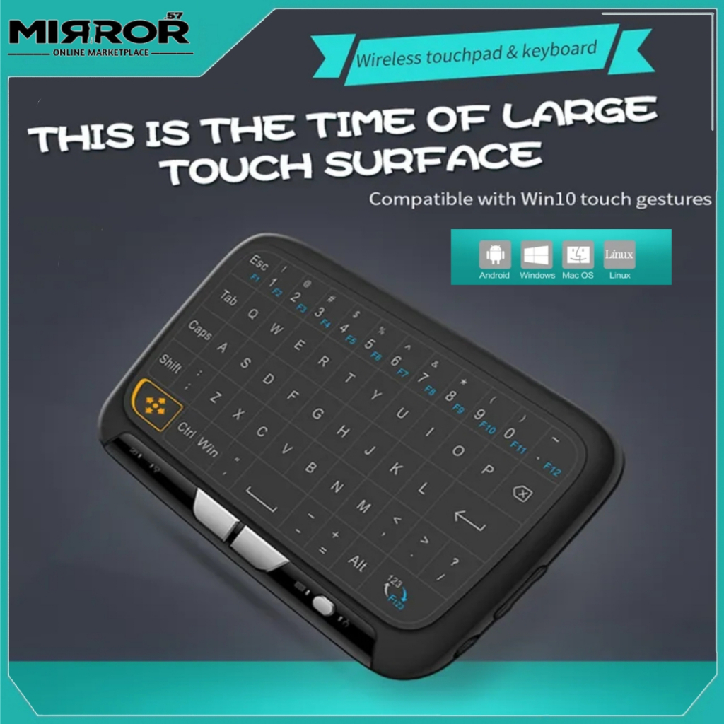 Keyboard Wireless Touchpad Air Mouse 2.4 GHz di Smart TV dan PC 300mAh Rechargeable