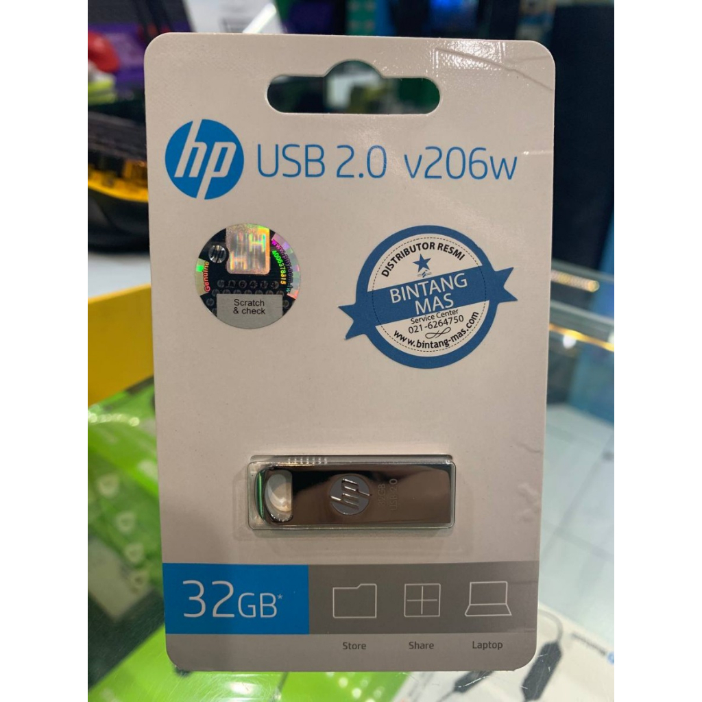 USB Flashdisk HP v206w Flash Drive 32GB Original Garansi Resmi