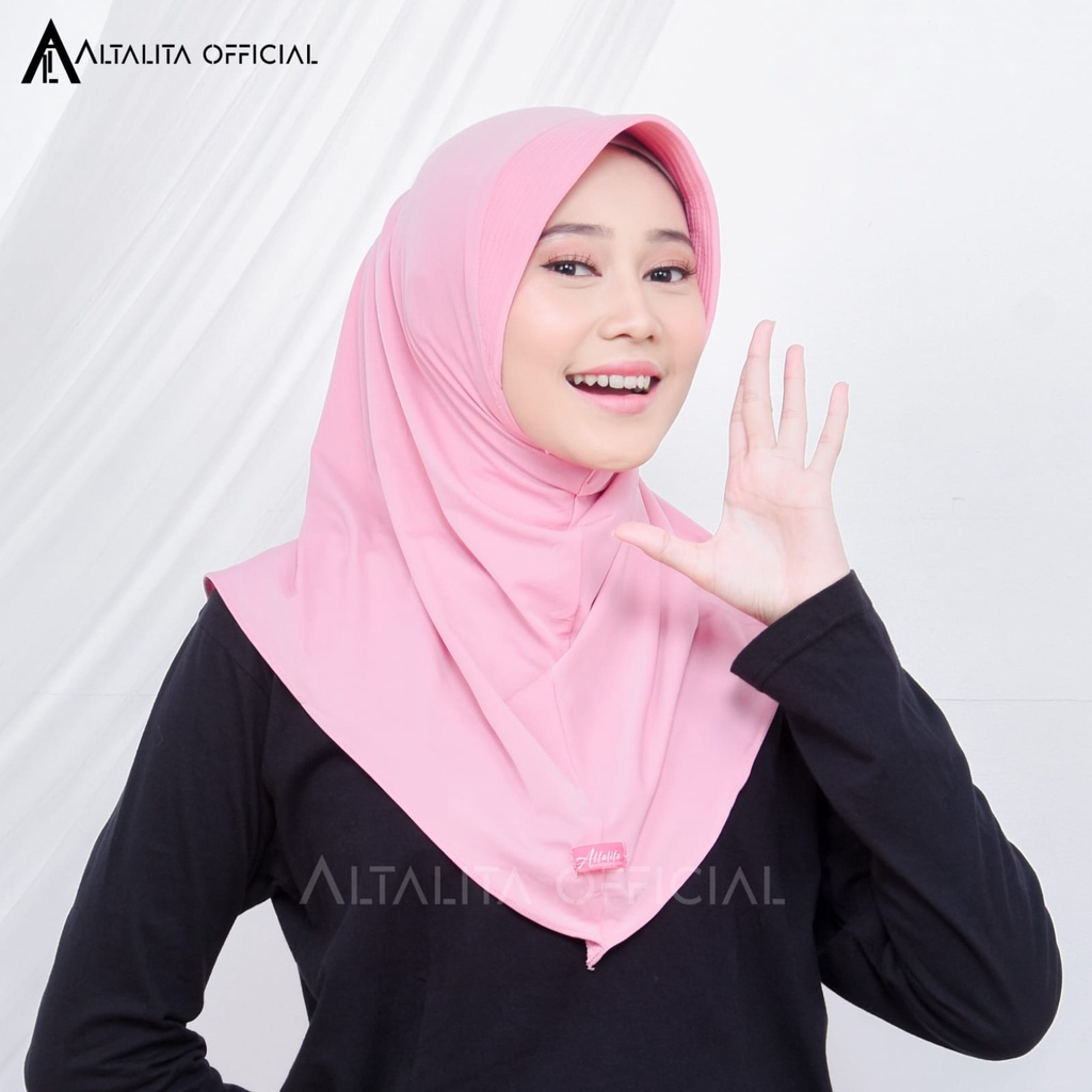 Altalita - Kerudung Sporty Nadira Hamidah Instan All Size Ukuran S M L Menutup Dada pet Antem Bahan Jersey Premium Cocok untuk Sekolah Olahraga Volly Futsal Senam dan Sehari-hari-DustyPink