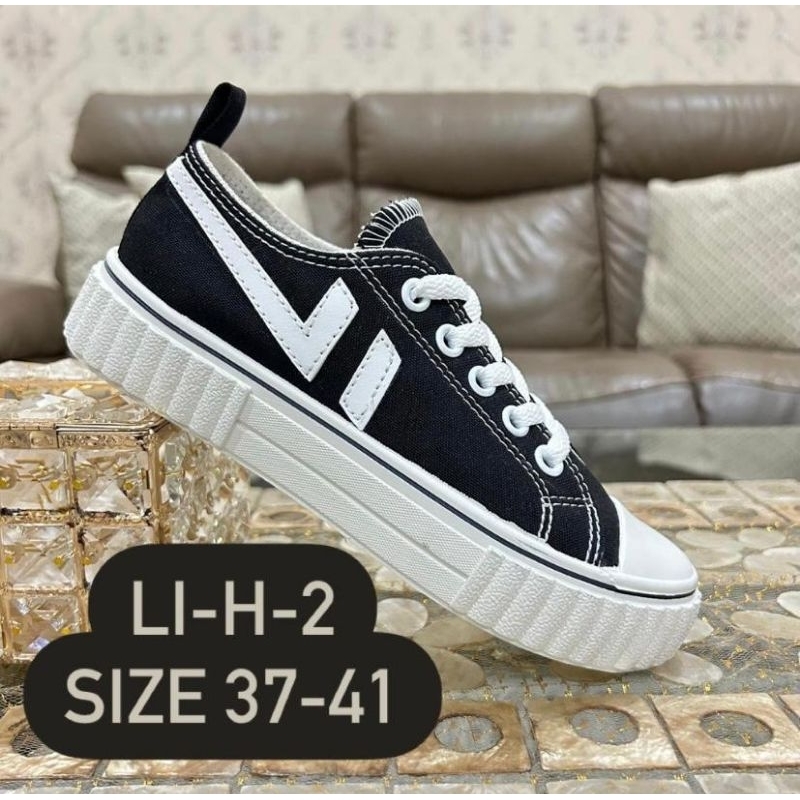 Sepatu SNEAKERS Sol Karet Lentur Bahan Kanvas Wanita Fashion 02