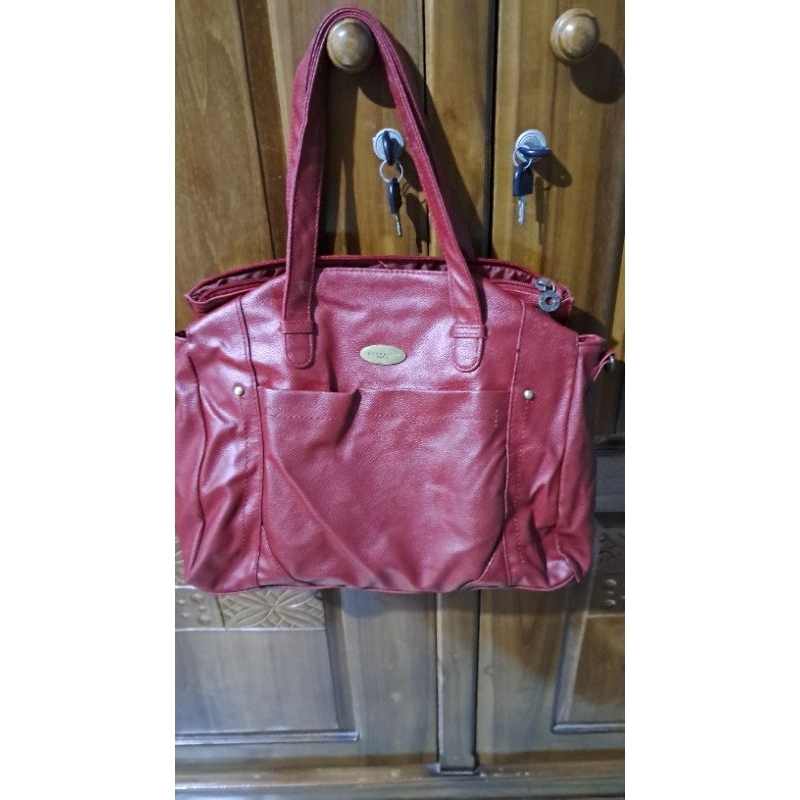 Tas Wanita /tas jinjing/ tas bahu Sophie Martin Paris Maroon Original/Ori (preloved/PL)