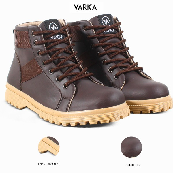 Sepatu Boots Wanita V 3337 Brand Varka Sepatu Kasual Kuliah Hangout Wanita Trendi Berkualitas - Krem