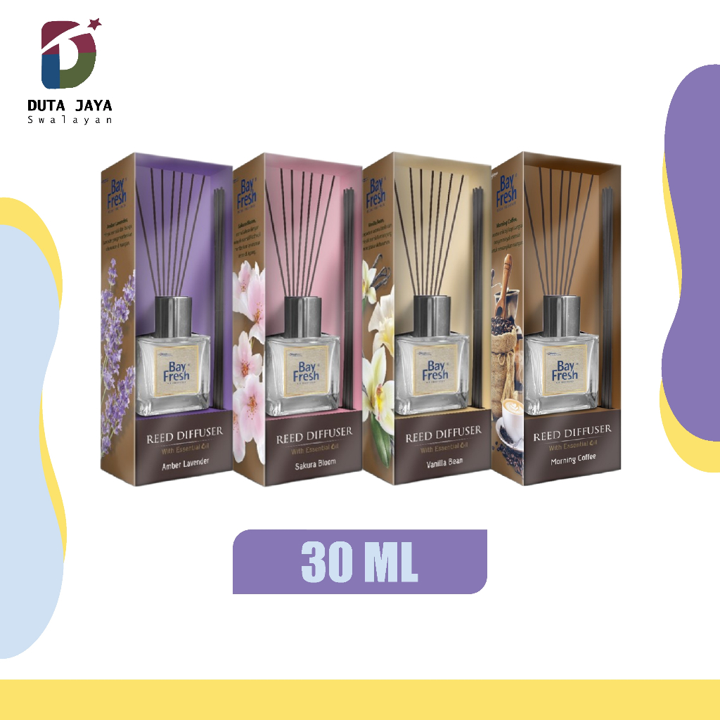 BayFresh Reed Diffuser Air Freshener Regular Pengharum Ruangan Lavender, Sakura, Vanilla, Coffee 30 ML