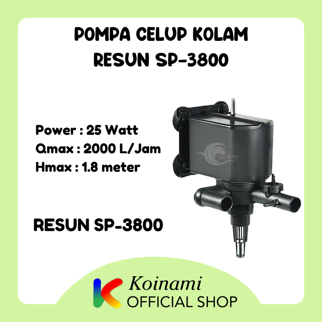 RESUN SP-3800 / pompa celup kolam ikan koi / aquarium aqua scape / sirkulasi / pump