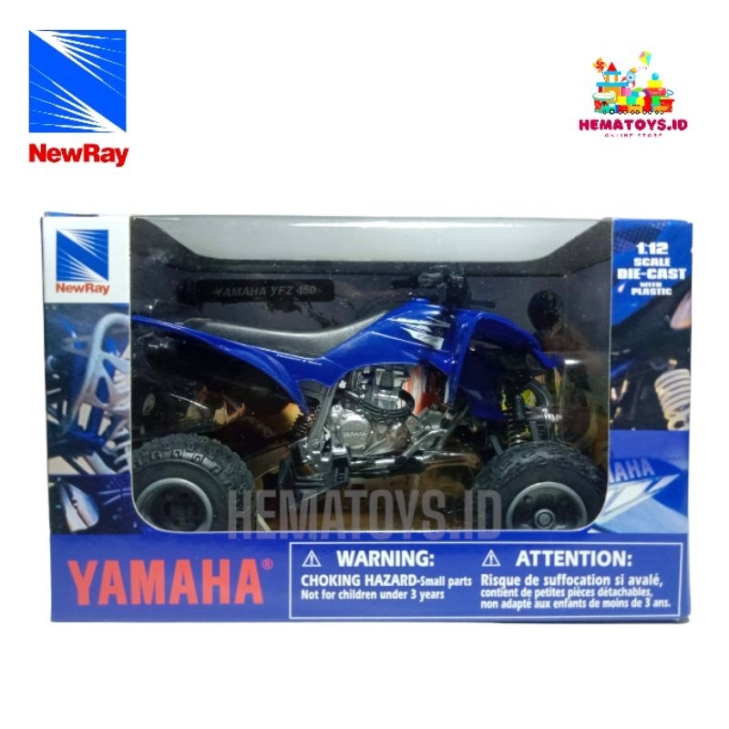 Diecast Motor ATV Yamaha YZF 450 1:12 NewRay 42833 Miniatur ATV Pajangan Koleksi Mainan Anak