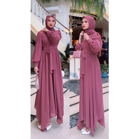 NEW Mallika Dress Gamis Maxi Ceruty Babydoll / Baju Kondangan / Dress Wanita / BAJU DEWASA MURAH TERBARU 2023