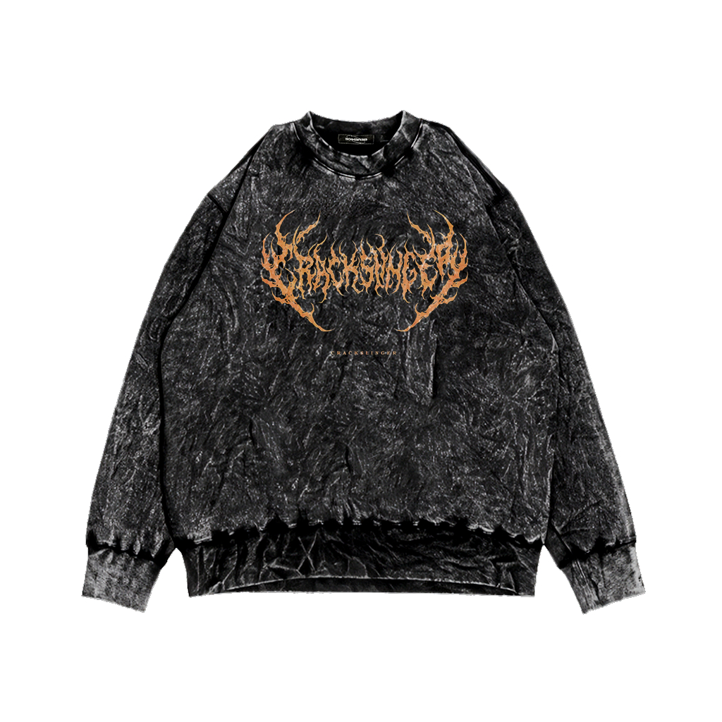 TERBARU Sweater Pria Crewneck Pria Sandwash Motif BLACK SABBATH CREW Hits Kekinian Realpict