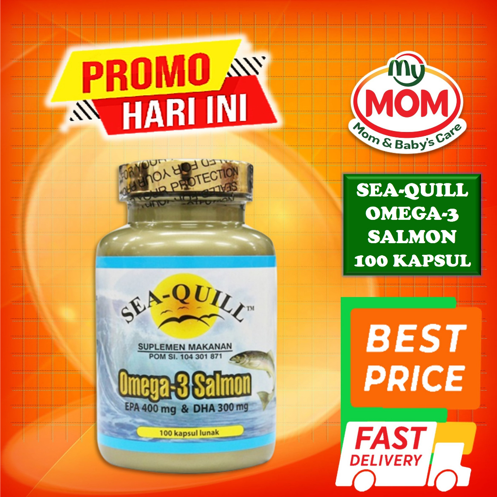 [BPOM] Sea-Quill Omega 3 Salmon 100 Softgel / Sea Quill Minyak Ikan / Seaquill Omega-3 / Vitamin Kolesterol Jantung Hipertensi / MY MOM