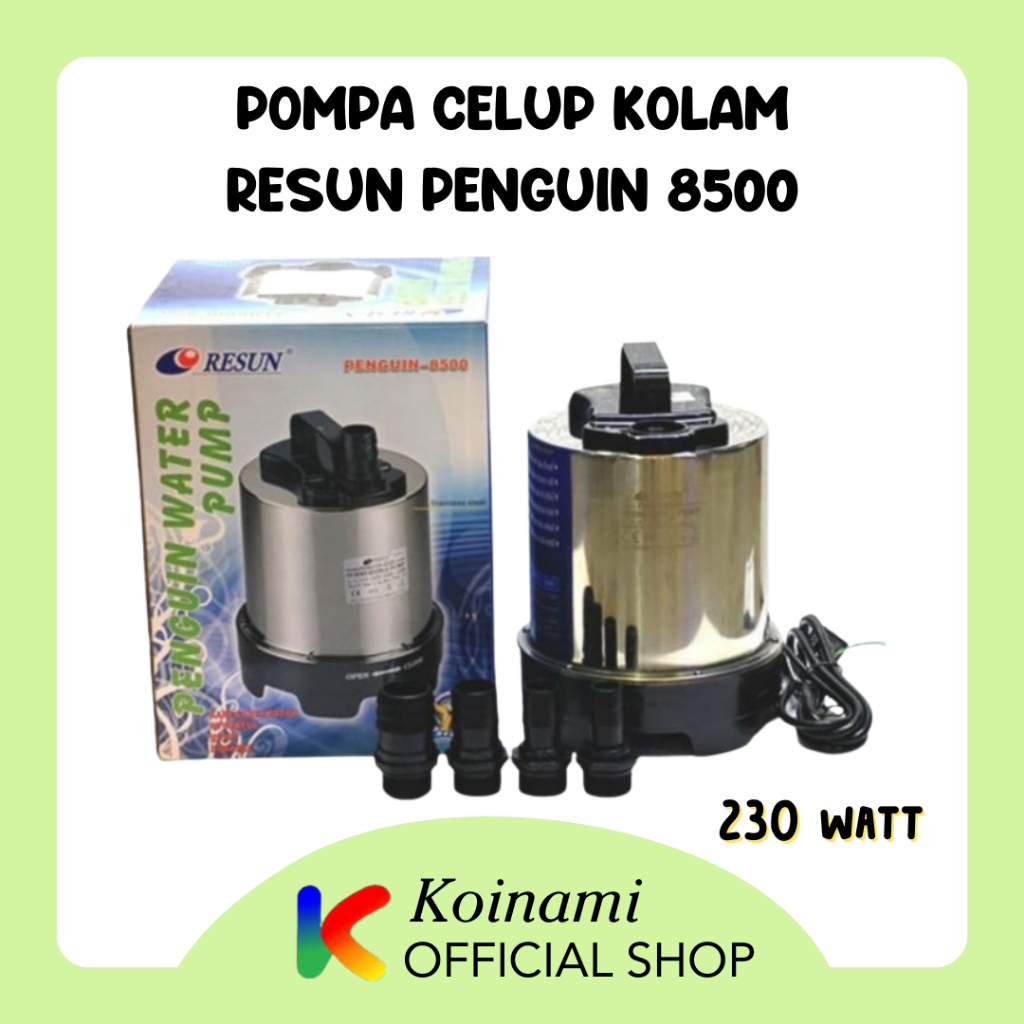 RESUN PENGUIN 8500 / pompa celup kolam ikan koi filter air / 8500 liter 5.2 meter 230watt