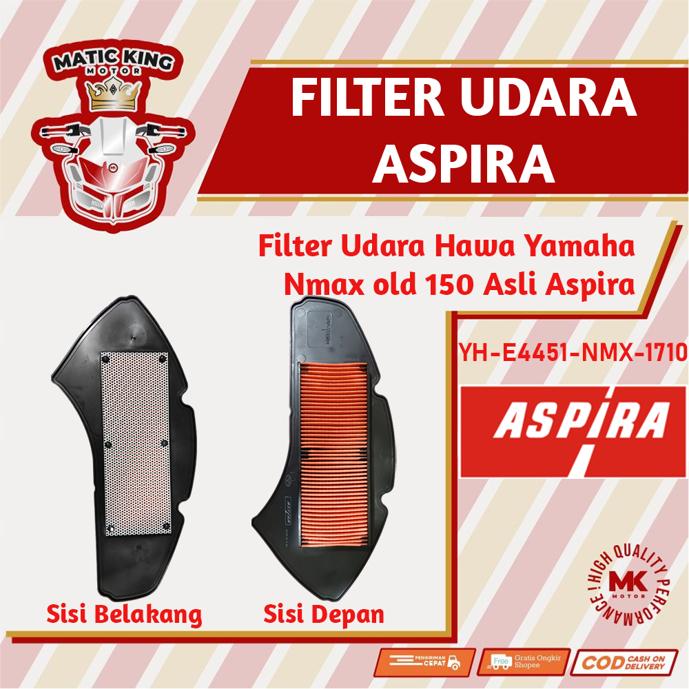 Filter Udara Hawa Yamaha Nmax old 155 ORI ASLI Aspira Astra Otoparts YH-WE4451-NMX-1710