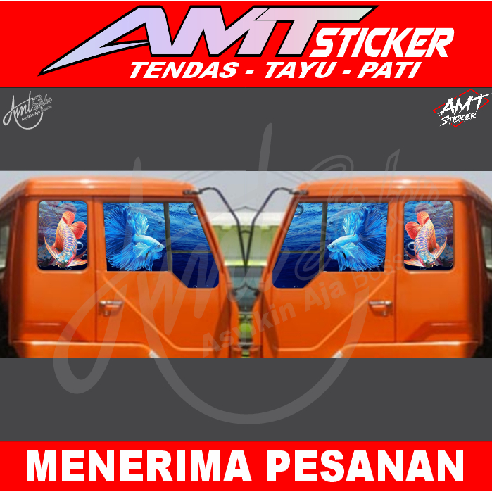 Stiker One Way Kaca Samping Truk Fuso Oren Dutro - Bisa Custom/Request