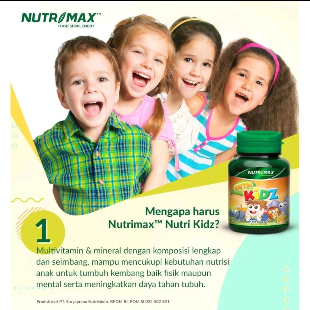 [BPOM] Nutrimax Nutri Kidz Isi 30 Tablet (Bisa Dikunyah) / Nutrimax Vitamin C+ NutriKidz / MY MOM