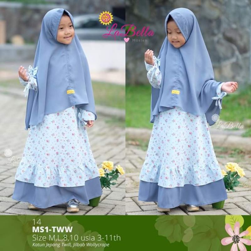 gamis katun Jepang twill set hijab by labella