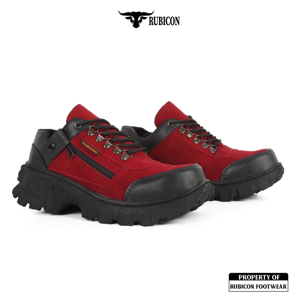 BIG PROMO | SEPATU BOOTS SAFETY UJUNG BESI PRIA RUBICON DINO GREY TACTICAL LOW BOOTS