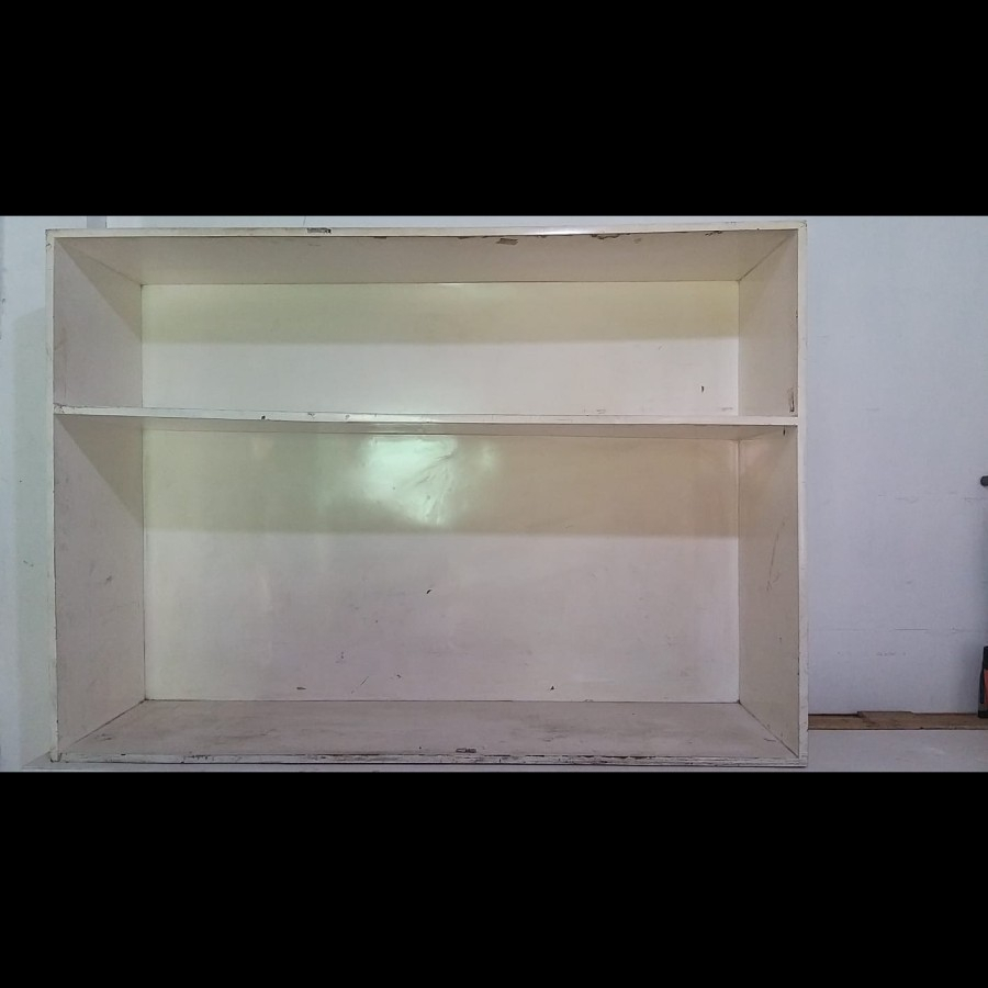 RAK LEMARI PENYIMPANAN DISPLAY BARANG 2 SUSUN KAYU SECOND MINIMALIS