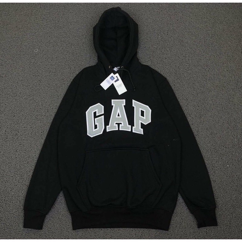 JAKET HOODIE GAP ARCH LOGO USA BORDIR GREY