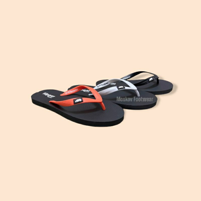 Sandal Filpper Santai Black On White