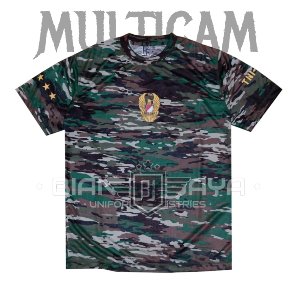 Kaos loreng pdl tni ad terbaru multicam kasad lengan pendek overdek