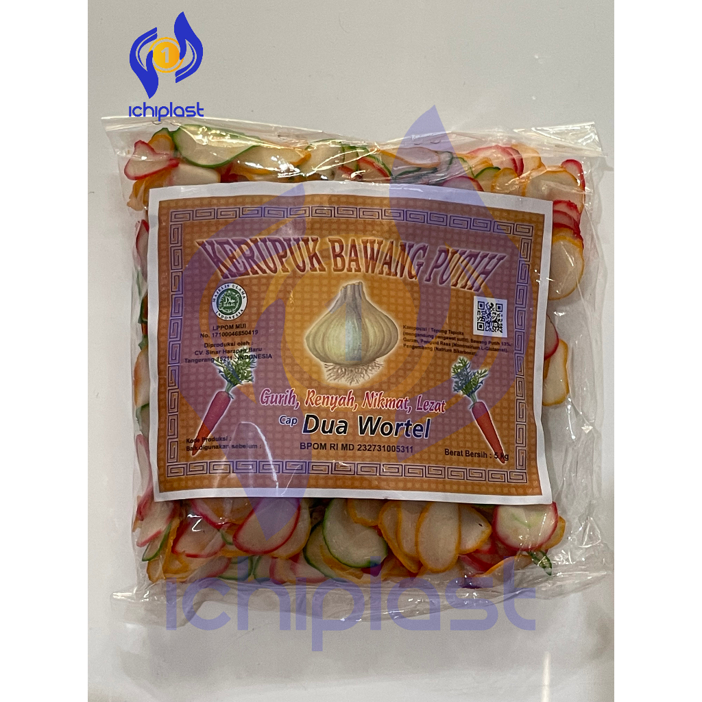 

Kerupuk Bawang Putih Dua Wortel Mentah 500 Gram